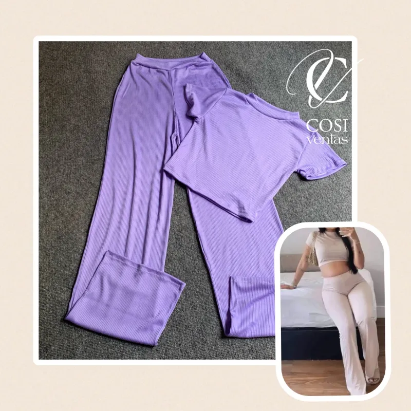 Juego de pantaloneta (cuello alto) lila