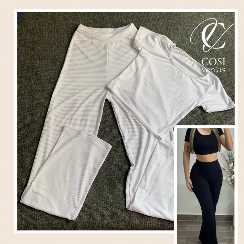 Juego de pantaloneta (cuello redondo) blanco 