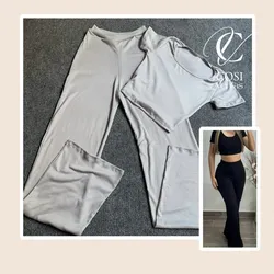 Juego de pantaloneta (cuello redondo) color gris  