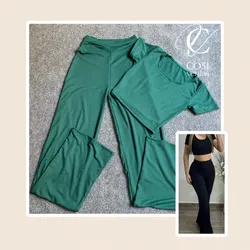 Juego de pantaloneta (cuello redondo) color verde 