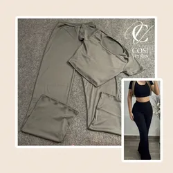 Juego de pantaloneta (cuello redondo) gris oscuro 