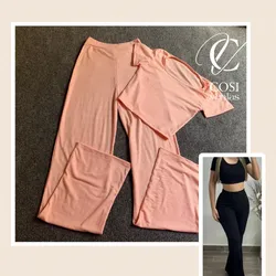 Juego de pantaloneta (cuello redondo) rosa claro