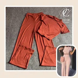 Juego de pantaloneta (cuello alto) carmelita rojizo 