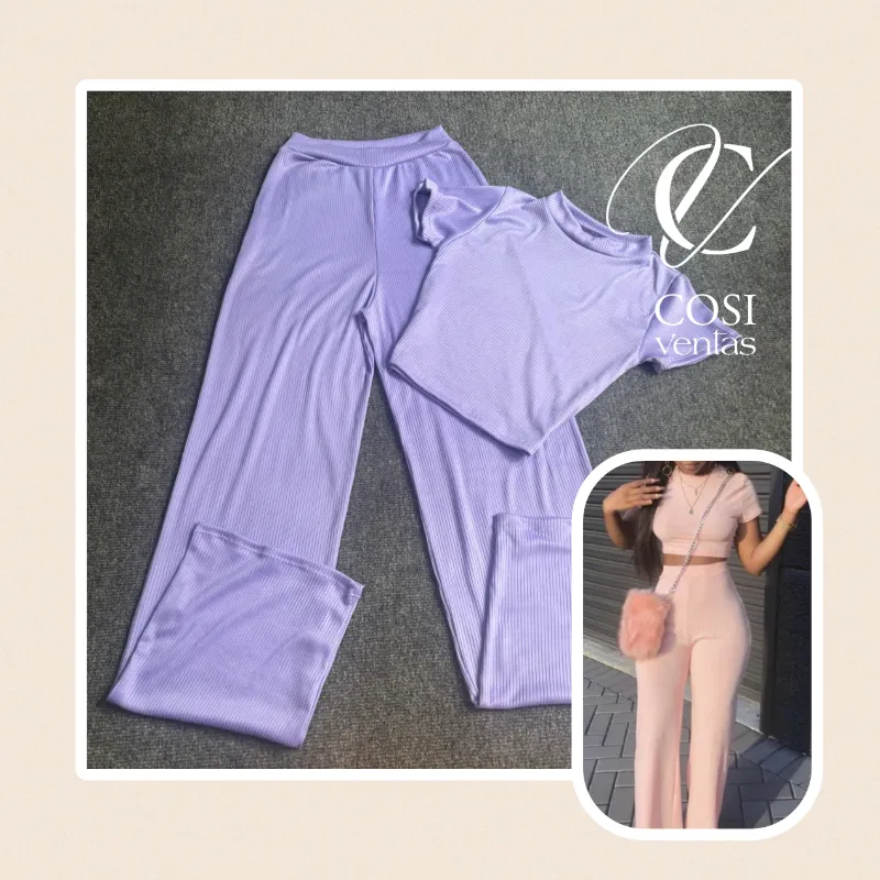 Juego de pantaloneta (cuello alto) lila