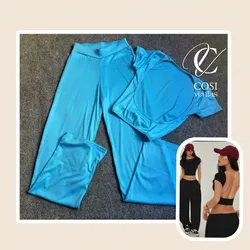 Juego de pantaloneta y blusa (espalda afuera) azul💙