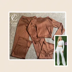 Juego de Pantaloneta y enguatada carmelita 