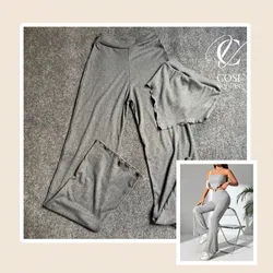 Juego de pantaloneta y top con vuelo 😍gris oscuro 