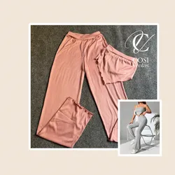 Juego de pantaloneta y top con vuelo 😍rosa palo 