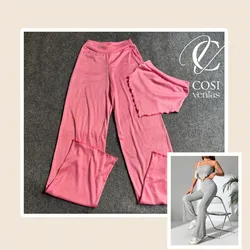 Juego de pantaloneta y top con vuelo 😍rosa  