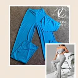 Juego de pantaloneta y top con vuelo 😍 Azul 