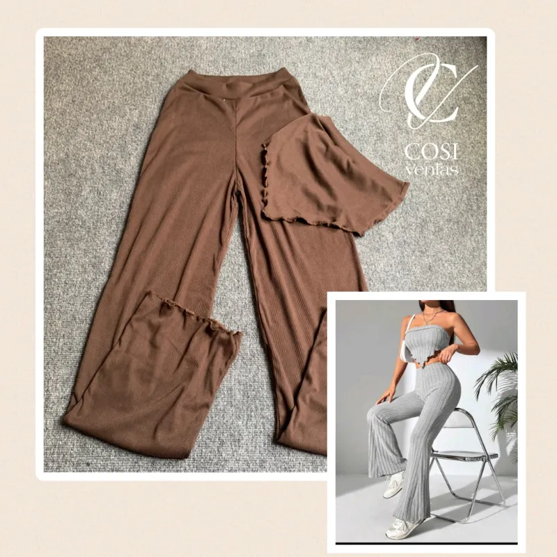Juego de pantaloneta y top con vuelo 😍 carmelita