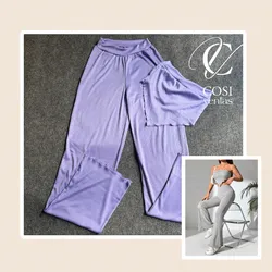 Juego de pantaloneta y top con vuelo 😍 lila 