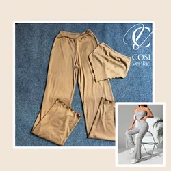 Juego de pantaloneta y top con vuelo 😍 mostaza oscuro 
