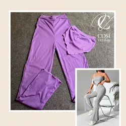 Juego de pantaloneta y top con vuelo 😍 Morado 