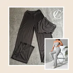 Juego de pantaloneta y top con vuelo 😍Negro 