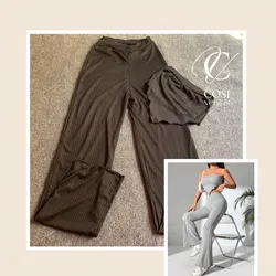 Juego de pantaloneta y top con vuelo 😍Negro 