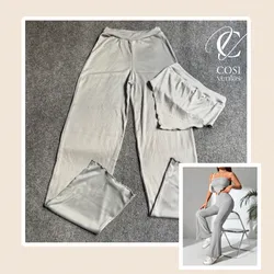 Juego de pantaloneta y top con vuelo 😍gris claro  
