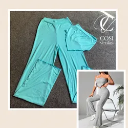 Juego de pantaloneta y top con vuelo 😍Turquesa 
