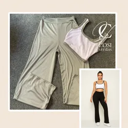 Juego de pantaloneta y top de tirantes en gris 