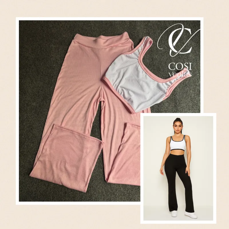 Juego de pantaloneta y top de tirantes rosa claro 