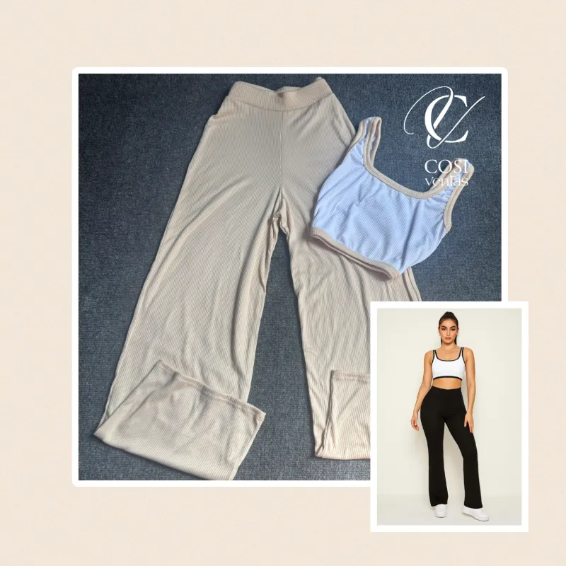 Juego de pantaloneta y top de tirantes beige claro 