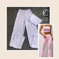 Juego de pantaloneta y top Strapless 💗 blanco