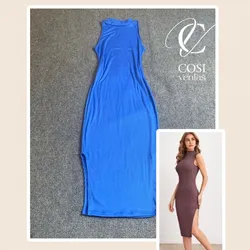 Vestido a media pierna cuello alto 
