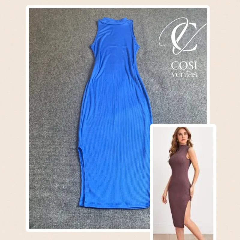 Vestido a media pierna cuello alto 