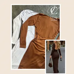 Vestido de manga larga y espalda descubierta