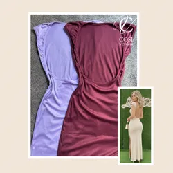 Vestido(tela espagueti)de manga corta 
