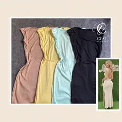 Vestido(tela espagueti)de manga corta 