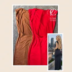 Vestido (tela algodón) de manga corta y espalda descubierta 