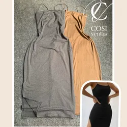 Vestido con apertura en la pierna(tela algodón)