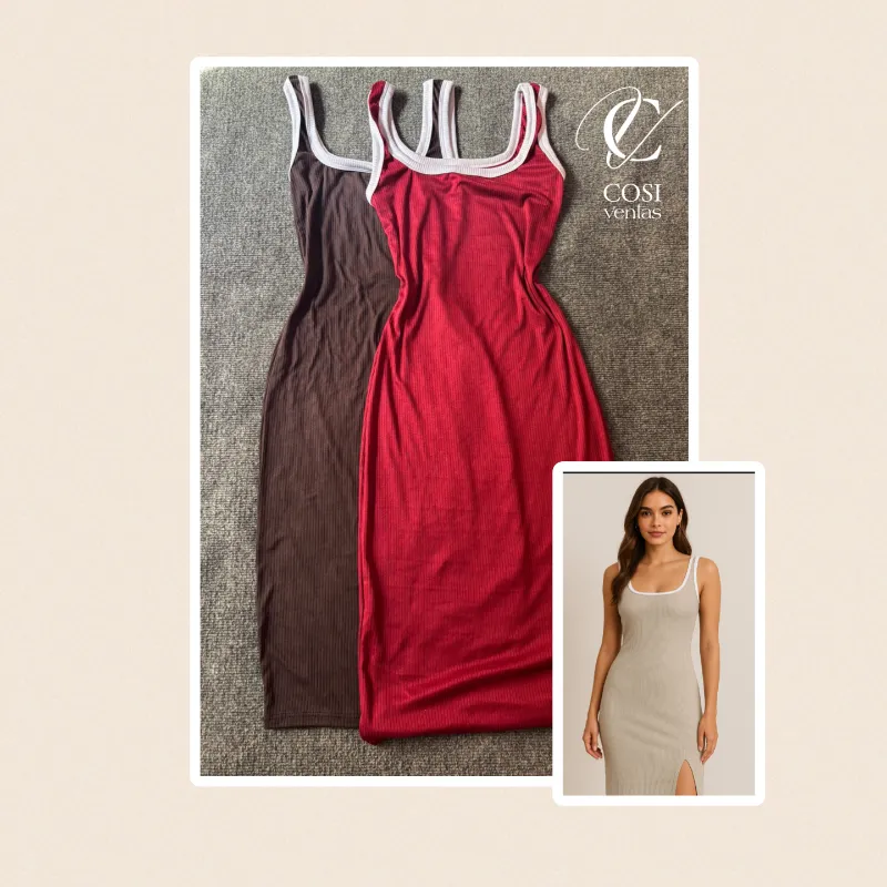 Vestido con bordes blancos 