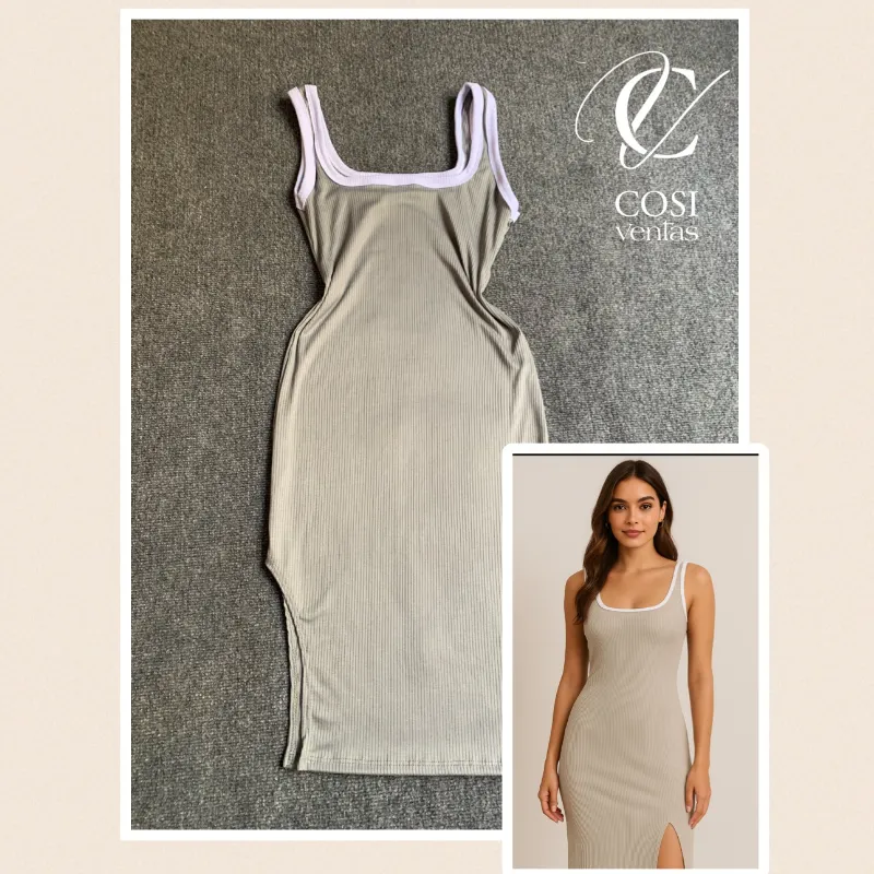 Vestido con bordes blancos 