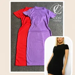 Vestido con manga corto  ajustado (corto) 