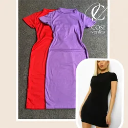 Vestido con manga corto  ajustado (corto) 