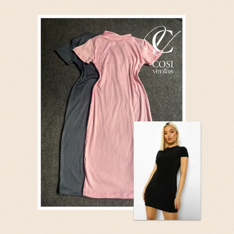 Vestido con manga corto  ajustado (corto) 