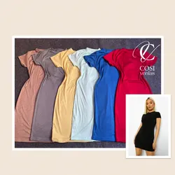 Vestido con manga corto ajustado (corto)