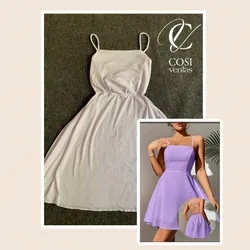 Vestido corto con espalda descubierta cruzada Blanco🤍