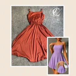 Vestido corto con espalda descubierta cruzada Carmelita oscuro 🤎