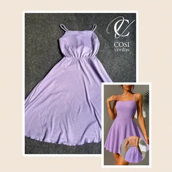 Vestido corto con espalda descubierta cruzada Lila💜