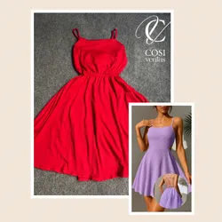 Vestido corto con espalda descubierta cruzada Rojo❤️