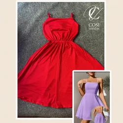 Vestido corto con espalda descubierta cruzada Rojo❤️