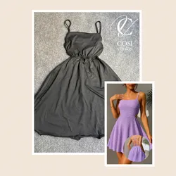 Vestido corto con espalda descubierta cruzada negro 