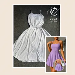 Vestido corto con espalda descubierta cruzada blanco  