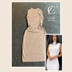 Vestido cuello alto sin abertura 💗