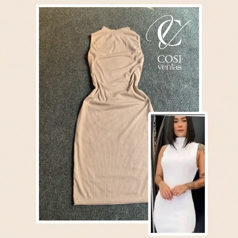 Vestido cuello alto sin abertura 💗