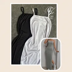 Vestido de tirantes largo abierto al lado) varios colores disponibles