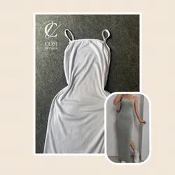 Vestido de tirantes largo abierto al lado) varios colores disponibles